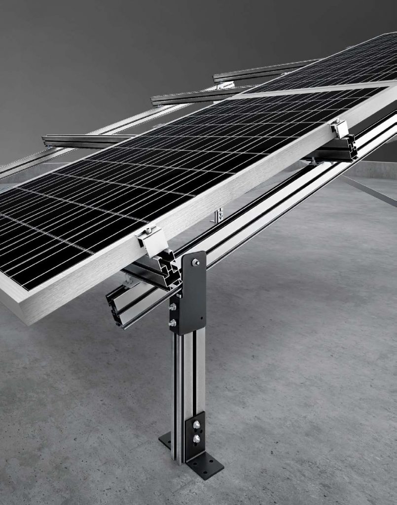 struttura modulare in alluminio su misura per pannelli fotovoltaici