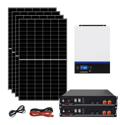 Kit fotovoltaico ibrido 3 kWp con inverter All-in-One 5000W 48V MPPT e batterie Litio LiFePO4 | KIT3KWLIT