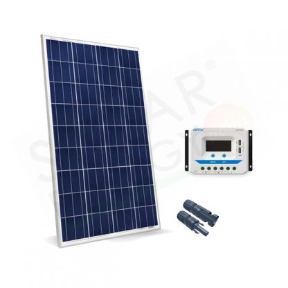 KIT SOLARE BASE 80W 12V – MODULO FOTOVOLTAICO 80W E REGOLATORE 10A PWM CON PRESA USB