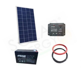 KIT SOLARE PRO 10W 12V – MODULO 10W / REGOLATORE 5A / BATTERIA 7AH / CAVI