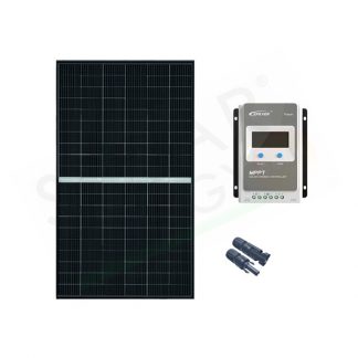 KIT SOLARE BASE 375W 12V – MODULO FOTOVOLTAICO 375W E REGOLATORE DI CARICA 40A MPPT