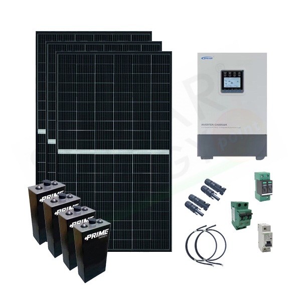 KIT FOTOVOLTAICO OFF-GRID 3 KW 48V CON BATTERIA OPzS 7.5 KWH