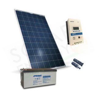 KIT SOLARE PRO 280W 12V - MODULO 280W / REGOLATORE 20A / BATTERIA 200AH