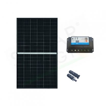 KIT SOLARE BASE 375W 24V – MODULO FOTOVOLTAICO 375W E REGOLATORE DI CARICA 20A PWM