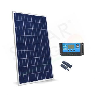 KIT SOLARE CAMPER 100W 12V - MODULO FOTOVOLTAICO 100W E REGOLATORE 10A PWM