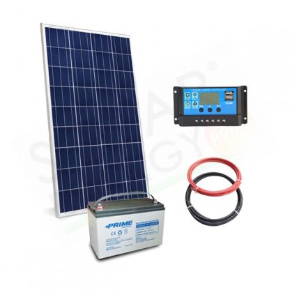 KIT SOLARE PRO 80W 12V - MODULO 80W / REGOLATORE 10AH / BATTERIA 100AH / CAVI