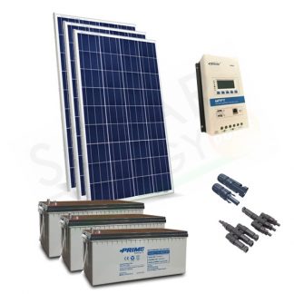 KIT SOLARE PRO 600W 12V - 3 MODULI 200W / REGOLATORE 40A / 3 BATTERIE 200AH