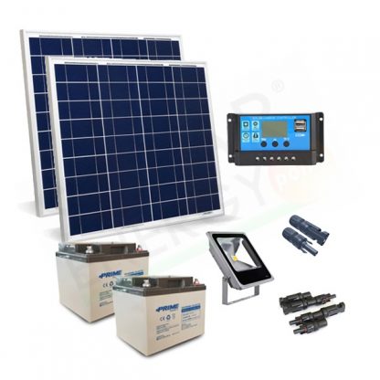 KIT SOLARE CANCELLI ELETTRICI 100W 24V CON FARO 10 W