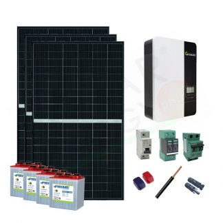 KIT FOTOVOLTAICO OFF-GRID 4 KW 48V CON BATTERIE PIASTRA TUBOLARE 2 KWH