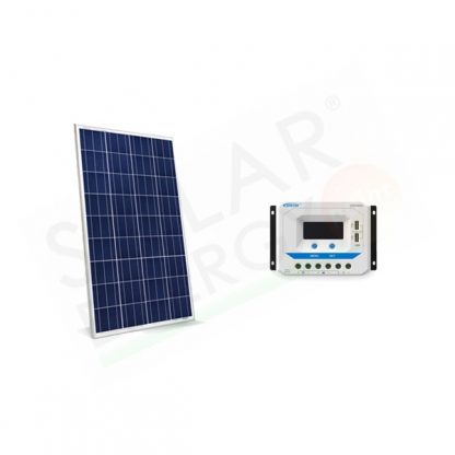 KIT SOLARE BASE 10W 12V – MODULO FOTOVOLTAICO 10W E REGOLATORE 10A PWM CON PRESA USB