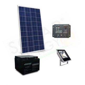 KIT SOLARE ILLUMINAZIONE 30W 12V PER ESTERNI 1 FARETTO LED - AUTONOMIA 8 ORE