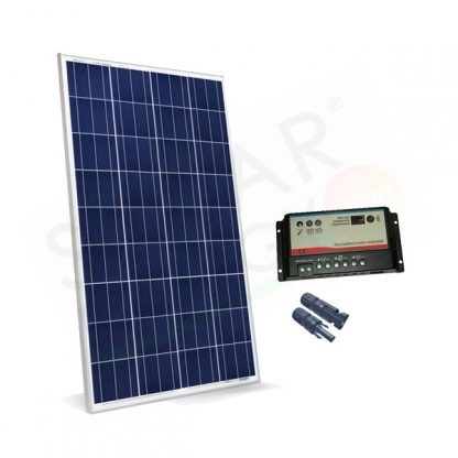 KIT SOLARE CAMPER 100W 12V - MODULO 100W E REGOLATORE 10A DUAL BATTERY