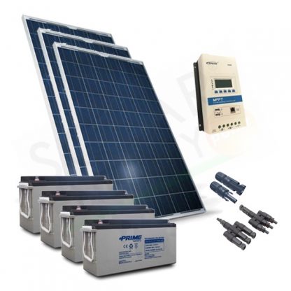 KIT SOLARE PRO 840W 24V - 3 MODULI 280W / REGOLATORE 40A / 4 BATTERIE 150AH