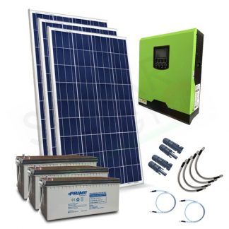 KIT FOTOVOLTAICO OFF-GRID 600 W 12V CON BATTERIE AGM 600 AH