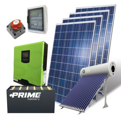 KIT FOTOVOLTAICO OFF-GRID 1.1 KW 24V - CON BATTERIE OPZS 4500 AH E SOLARE TERMICO