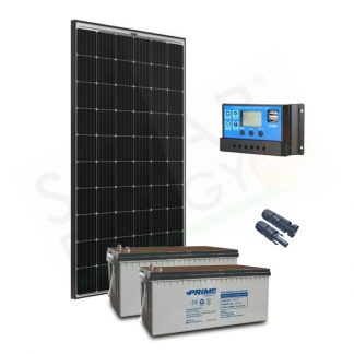 KIT SOLARE PRO 300W 24V - MODULO 300W / REGOLATORE 20A / 2 BATTERIE 200AH