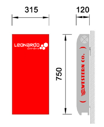 Western Co Leonardo Off-Grid Ge 1 kW 1500VA - Dimensioni