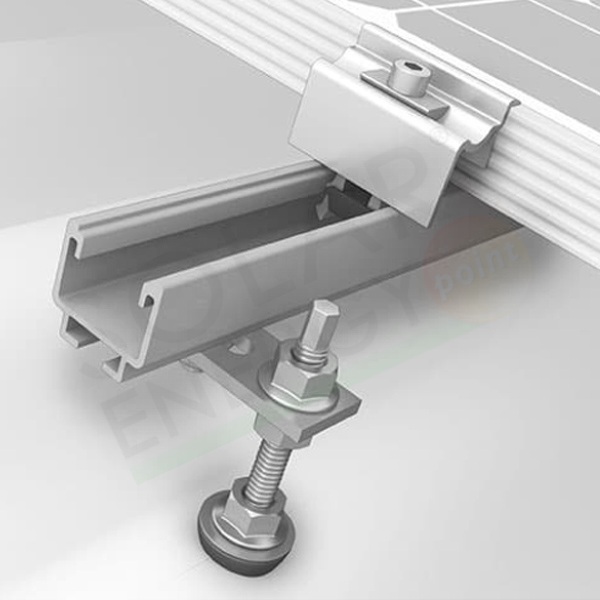 KIT FISSAGGIO COMPLETO PER 1 MODULO FOTOVOLTAICO TETTO A FALDA CON VITE PER  CALCESTRUZZO