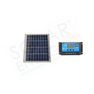 KIT SOLARE CAMPER 5W 12V - MODULO FOTOVOLTAICO 5W E REGOLATORE 10A PWM