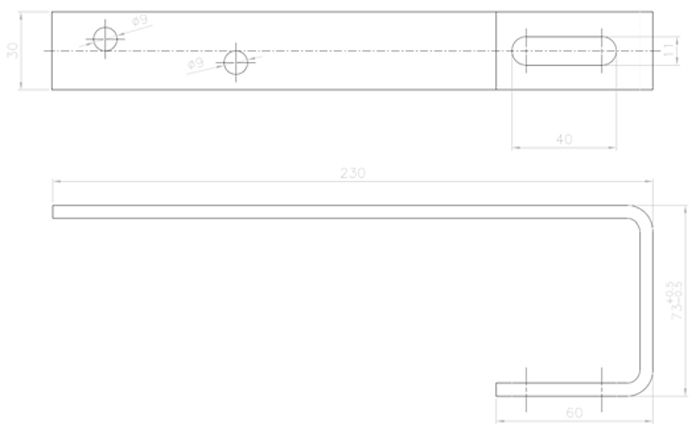 Disegno gancio regolabile per tegola ardesia ST195