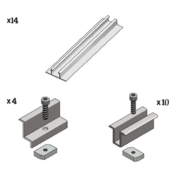 Kit struttura completo per 6 moduli fotovoltaici tetto a falda accessori