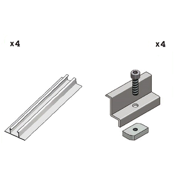 Kit fissaggio completo per 1 modulo fotovoltaico su lamiera grecata 