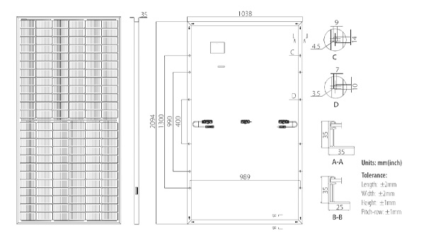 LONGi Solar LR4-72HIH-445M – Dimensioni