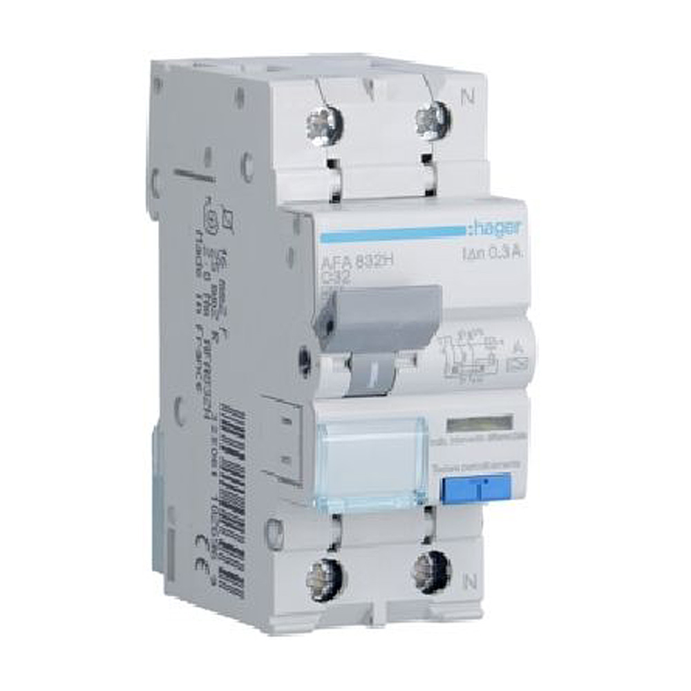 Interruttore combinato differenziale magnetotermico 32A + 300mA 230V classe A 1P+N curva C | Hager