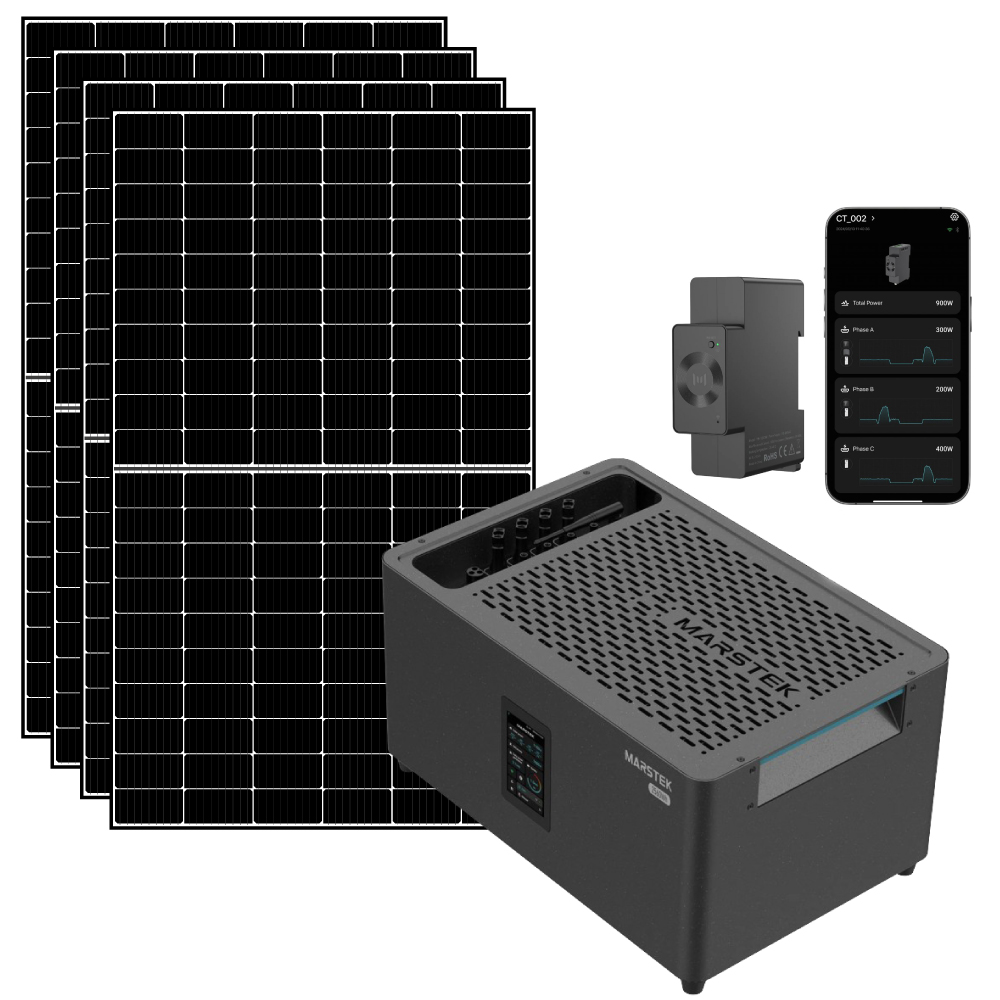 Kit fotovoltaico da balcone con accumulo 2,2kWh ed inverter 800W Marstek conforme CEI0-21 | KIT08KWCEIBAT (copia)