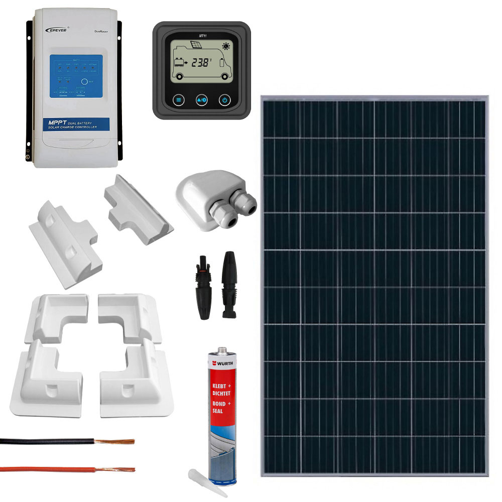 Kit fotovoltaico per camper con pannello 380Wp mono e regolatore MPPT | CAMP380MPPT