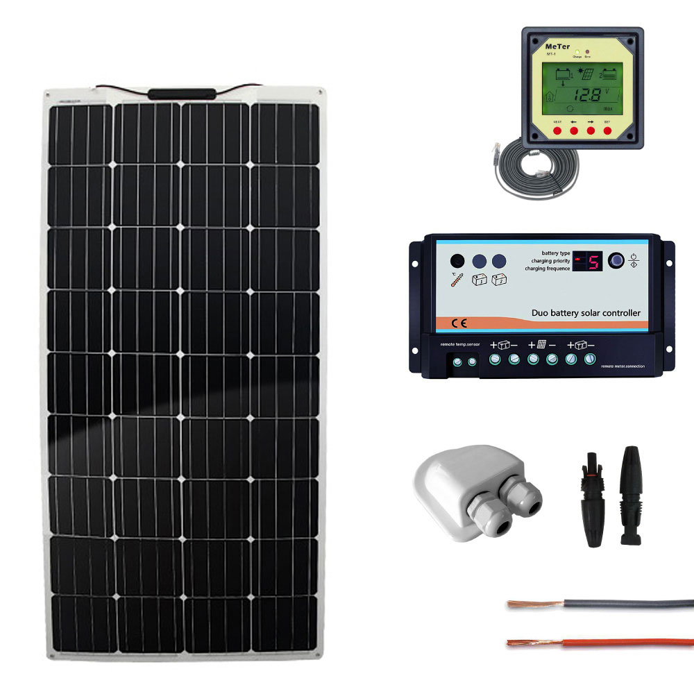 Kit fotovoltaico per camper con pannello semi-flessibie 100Wp mono | CAMP100FLEX