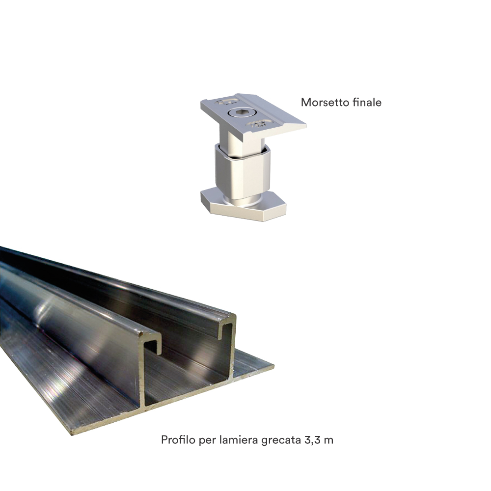 Kit struttura fissaggio 1 pannello fotovoltaici per tetto piano (copia)