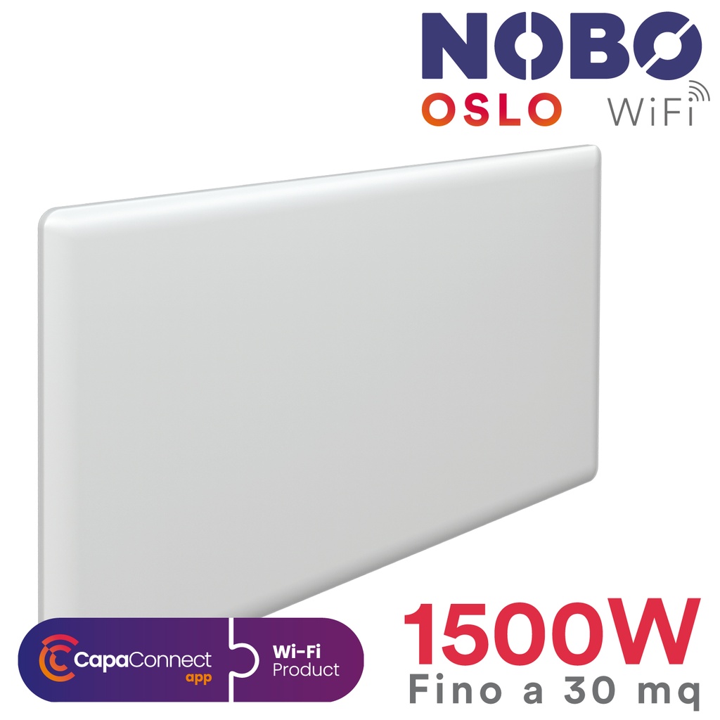 Radiatore elettrico norvegese NOBO OSLO WiFi 1500W per ambienti fino a 30 m²