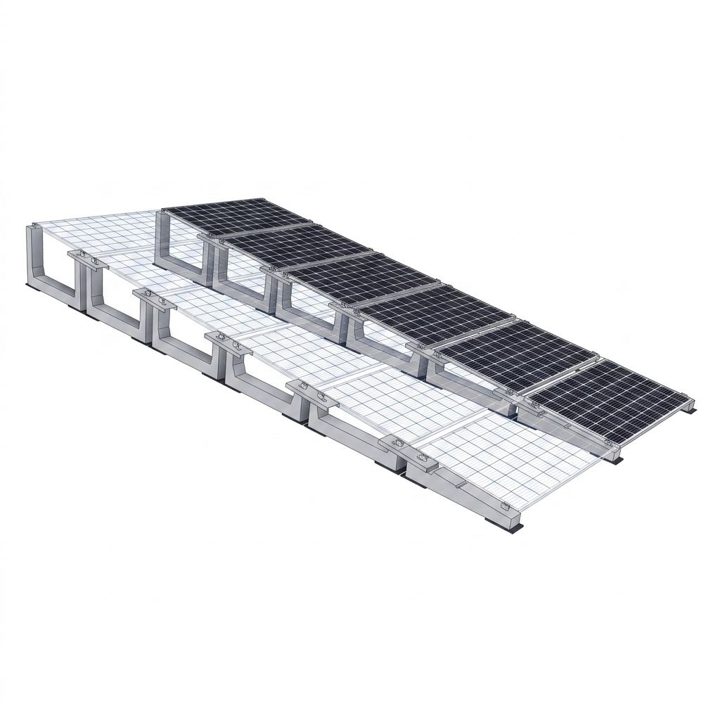 Sistema a zavorre modello VELA 5° MONTAGGIO MODULO ORIZZONTALE - Lato Corto