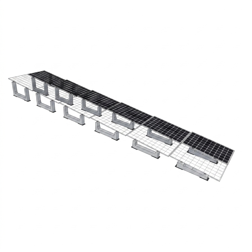 Sistema a zavorre modello VELA 5° MONTAGGIO MODULO VERTICALE - Lato Lungo